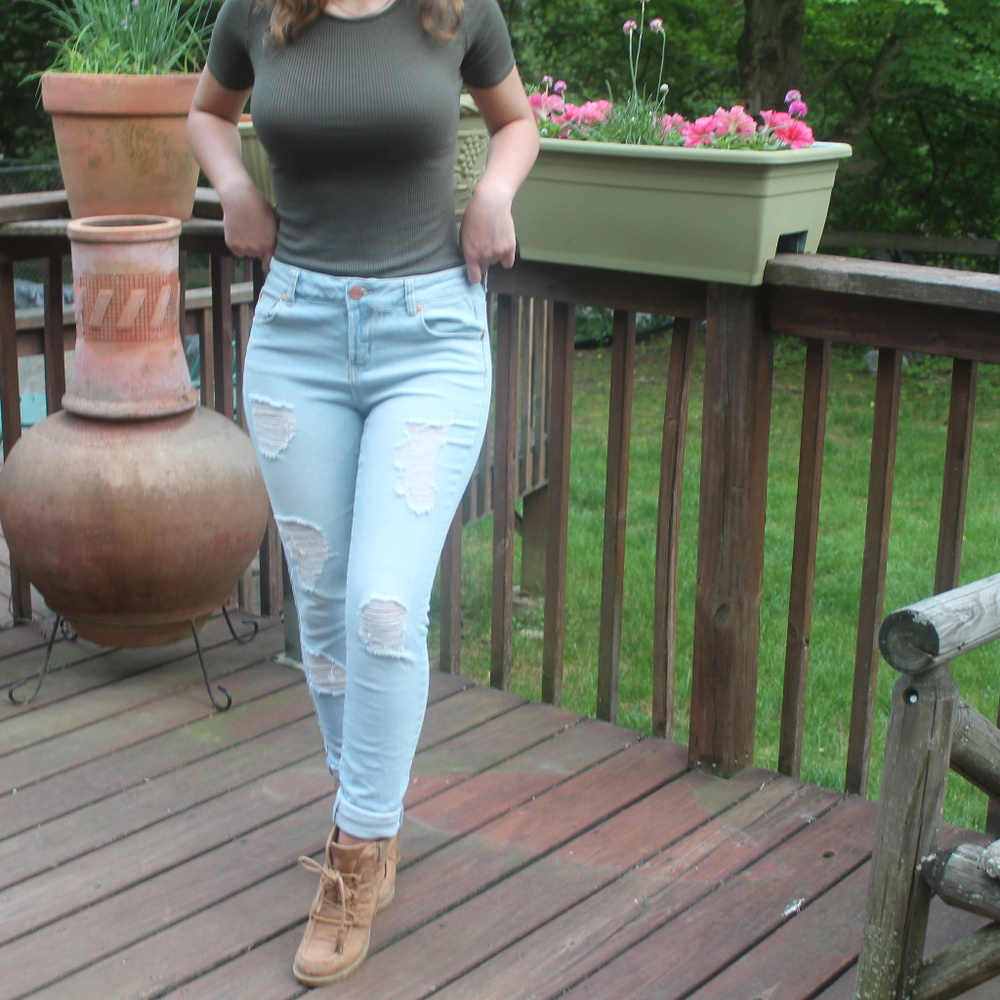 Distressed Boyfriend Jeans ~ Charlotte Russe